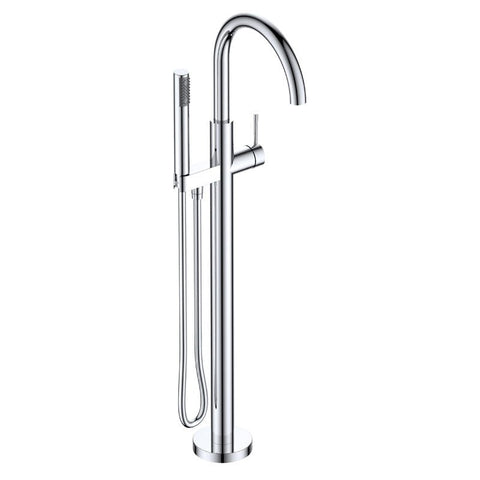 Argent Flow Floor Mounted Bath Filler with Handpiece - Chrome