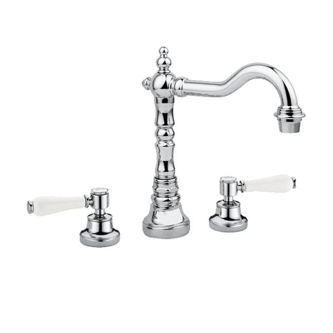 Armando Vicario Provincial 3 Piece Basin Set with Lever Handles - Chrome
