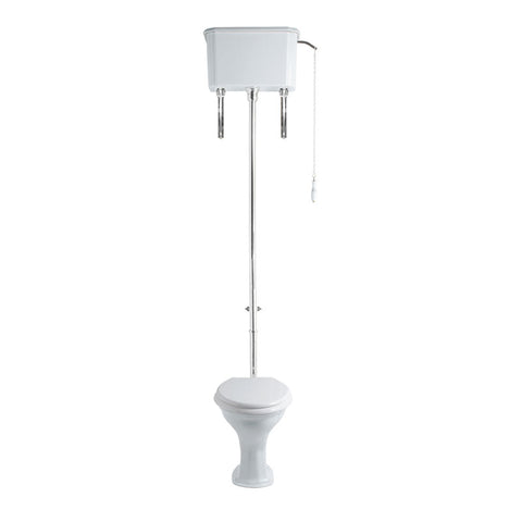 Turner Hastings Birmingham Toilet with High Level Cistern & White Toilet Seat