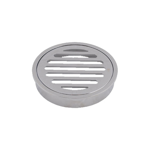 Brasshards 100mm Round Brass Floor PVC Grate - Chrome