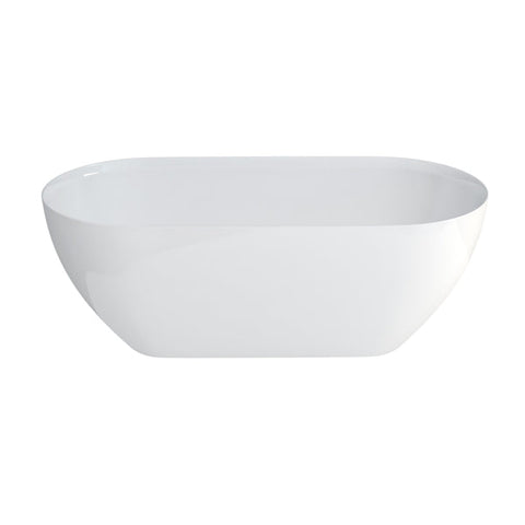 Gareth Ashton Byron 1690mm Freestanding Stone Bath With Overflow - Gloss White