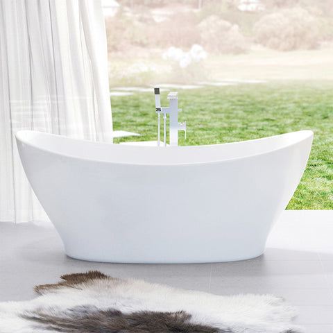 Caroma Cupid 1700mm Freestanding Bath No Overflow - Gloss White