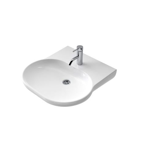 Caroma Opal Sole Wall Basin - 1 Tap Hole - Gloss White