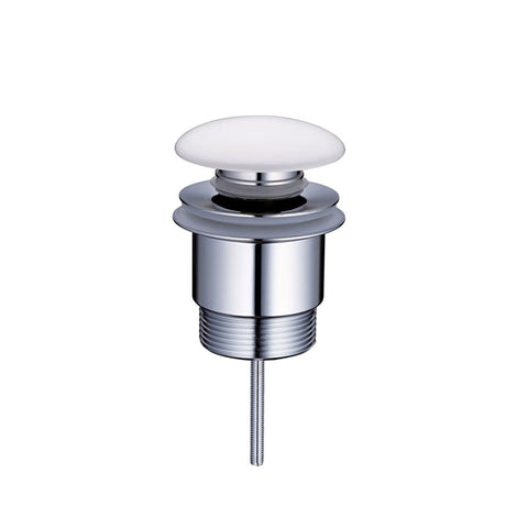 Universal 32-40mm Two Piece Brass Pop-up Waste - White Ceramic