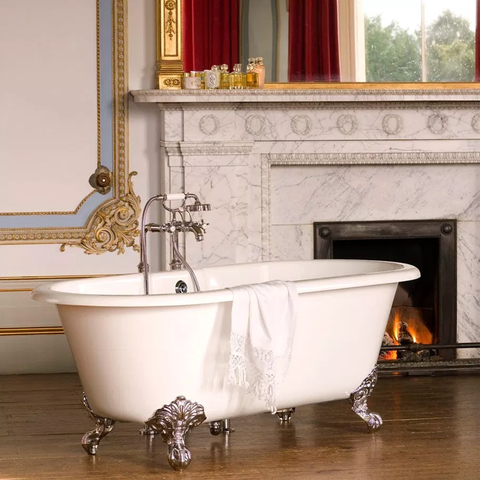 Victoria + Albert Cheshire 1750mm Freestanding Bath - Gloss White With White Metal Feet