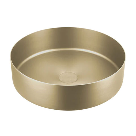 Verotti Inox Stainless Steel Bench Mounted Basin - Brushed Brass Finish