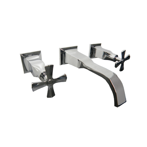 Parisi Jazz Wall-Basin Set with Spout - Chrome