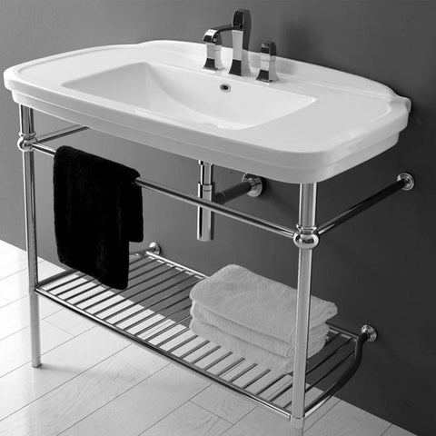 Studio Bagno Nova Console 880mm - 1 Tap Hole - Gloss White