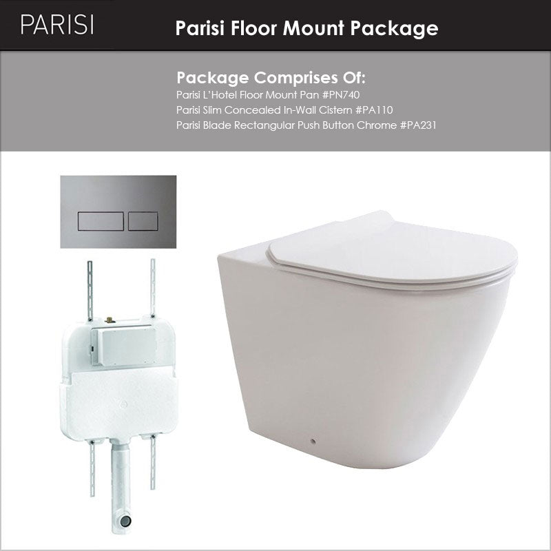 Parisi L'Hotel Floor Mount Toilet Package