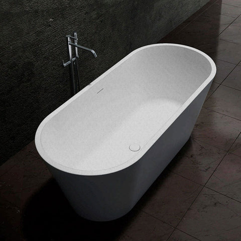 Pietra Bianca Olive 1700mm Freestanding Bath - White Matte