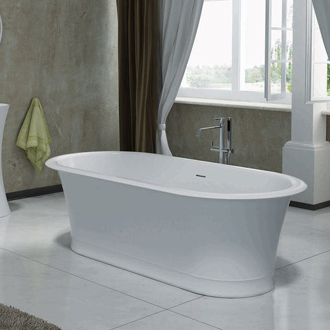 Pietra Bianca Rome 1800mm Freestanding Bath - White Matte