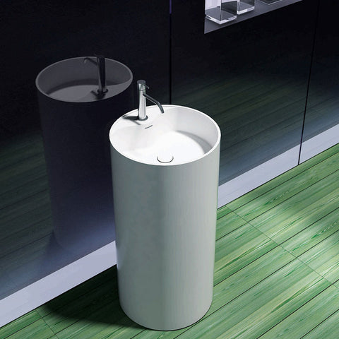 Pietra Bianca Union Freestanding Basin - 1 Tap Hole - Black
