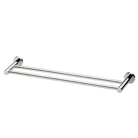 Phoenix Radii Double Towel Rail 600mm with Round Plate Chrome