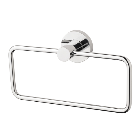 Phoenix Radii Hand Towel Holder with Round Plate - Chrome