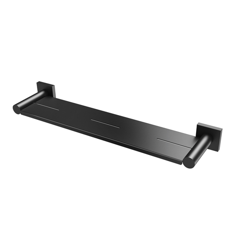 Phoenix Radii Metal Shelf with Square Plate - Matte Black