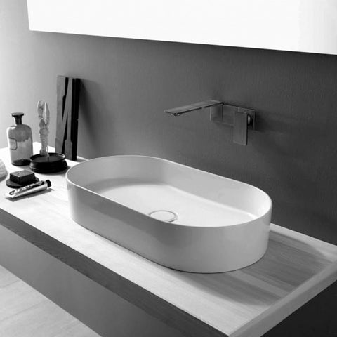 Studio Bagno Shard X Oval Above Counter Basin - Gloss White
