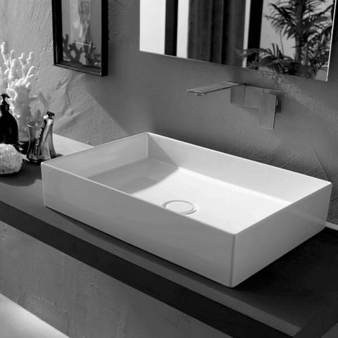 Studio Bagno Shard X Rectangle Above Counter Basin - Gloss White