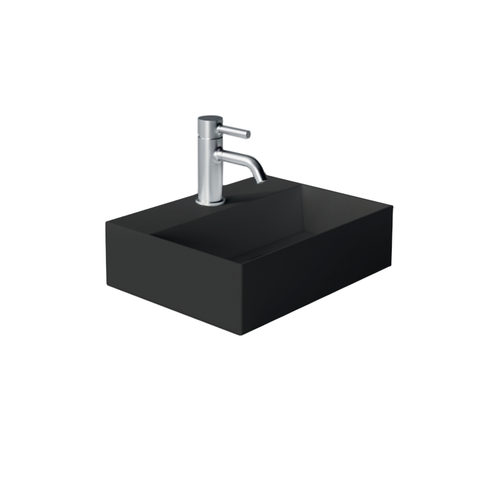 Studio Bagno Spy 40 Bench-Wall Basin - No Tap Hole - Matte Black
