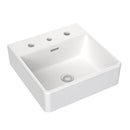 Square Wall Basin 400mm Three Tap Hole