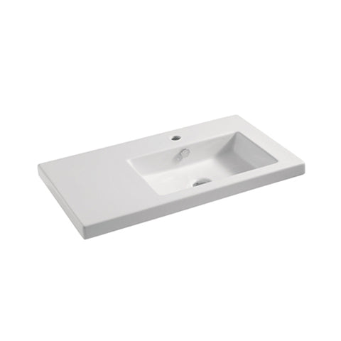 Parisi Laser 80SX Back to Wall Inset Basin - No Tap Hole - Gloss White