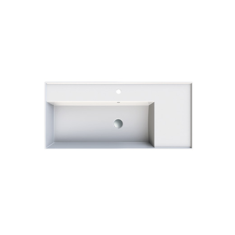 Parisi Twenty 100 Left Wall Basin - 1 Tap Hole - Gloss White