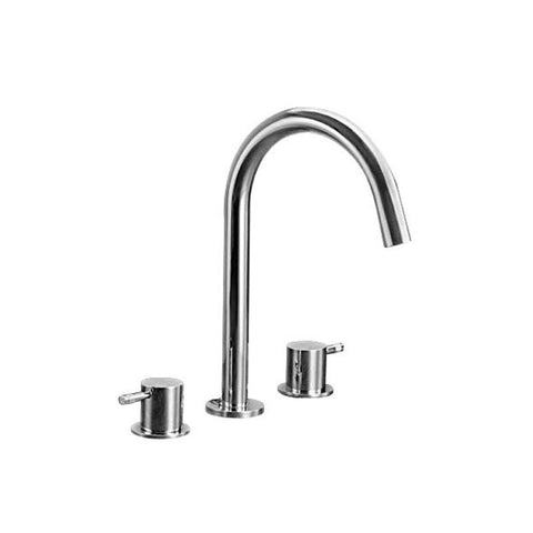 Parisi Tondo Basin-Bath Hob Set with Round Swivel Spout - Chrome