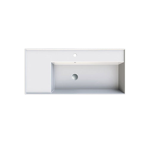 Parisi Twenty 100 Right Bowl Bench Basin - 3 Tap Holes - Gloss White