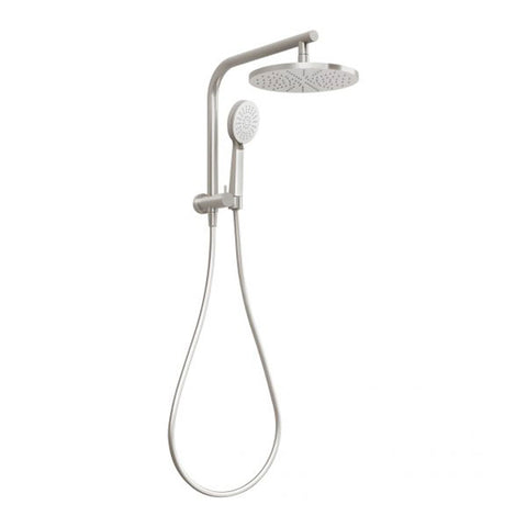 Phoenix Tapware Vivid Slimline Compact Twin Shower - Brushed Nickel