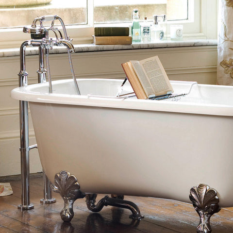 Victoria + Albert Wessex 1525mm Freestanding Bath - Gloss White With Polished Nickel Feet
