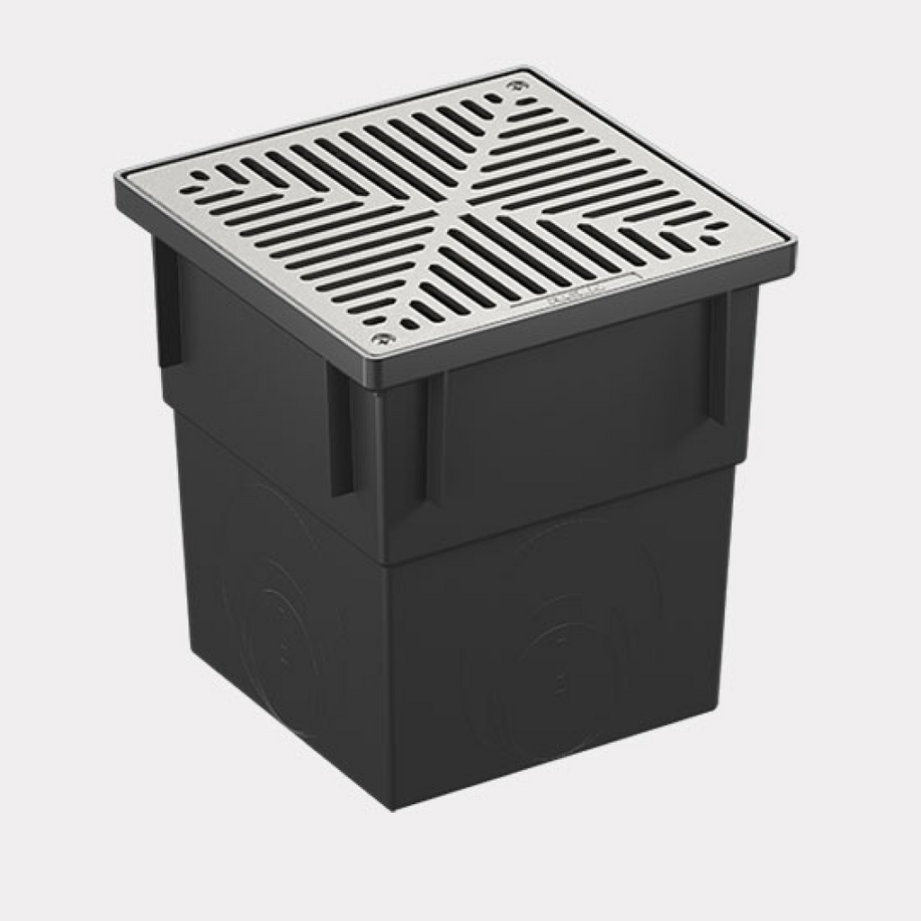 Reln Series 300 Short Stormwater Pit with Plain Aluminium Grate - 001003