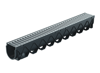 Reln Storm Drain 1m Channel with Grate - Stainless Steel - 003106