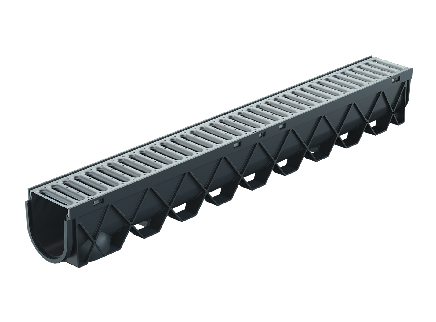 Reln Storm Drain 1m Channel with Grate - Stainless Steel - 003106