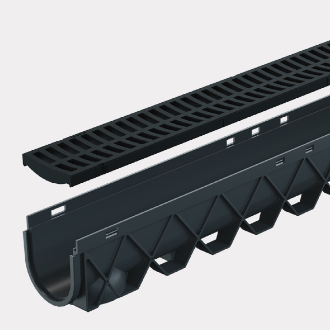 Reln 3m Storm Drain Complete with Black Plastic Grate - 003301