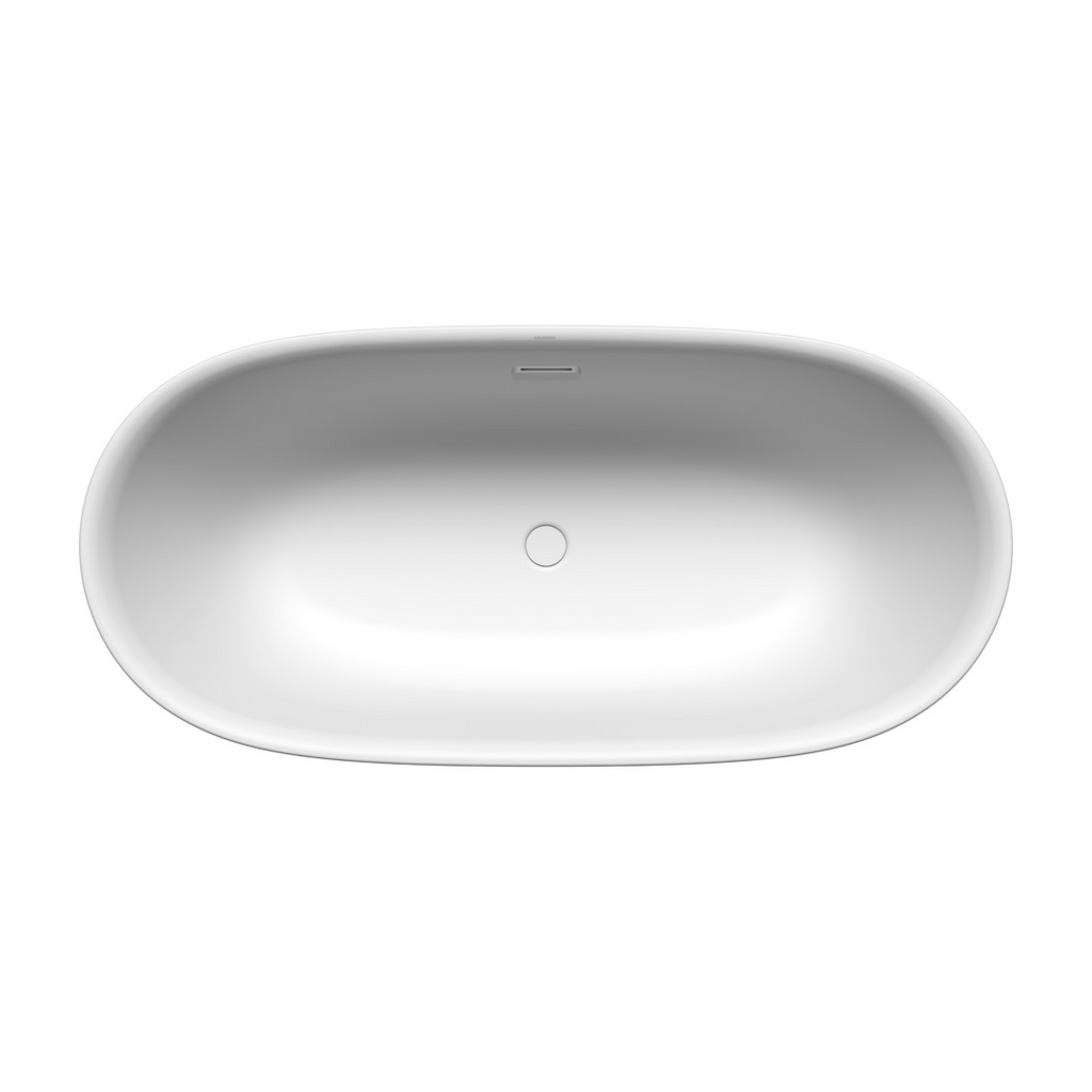 Kaldewei Meisterstuck OYO DUO 1630mm Freestanding Bath Includes Overflow - Matte Alpine White - 01-1050-4035-0711