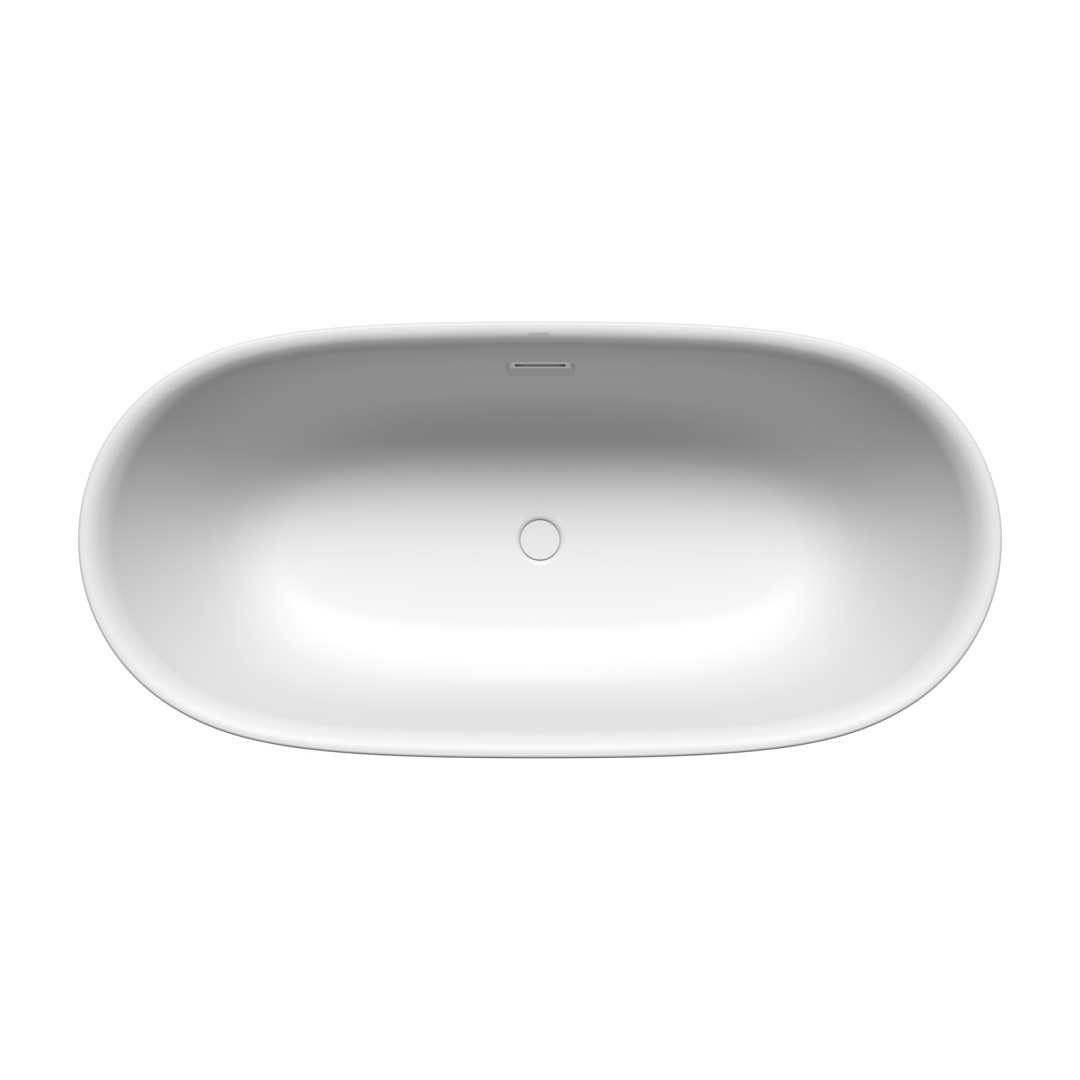 Kaldewei Meisterstuck OYO DUO 1630mm Freestanding Bath Includes Overflow - Matte Alpine White - 01-1050-4035-0711