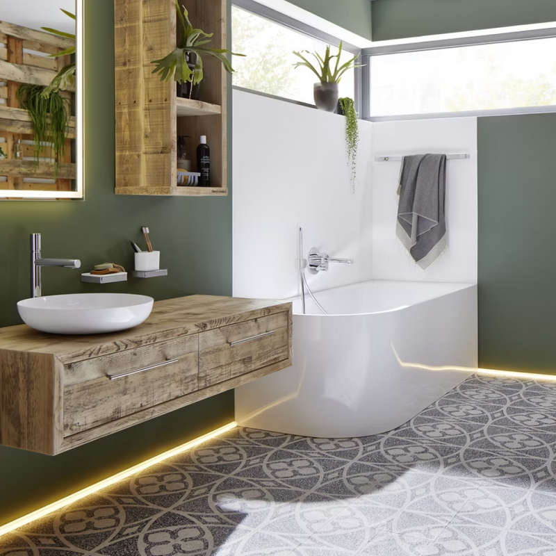 Kaldewei Meisterstuck 1800 Centro Duo 1 Left Freestanding Corner Bath Includes Multifiller - Alpine White
