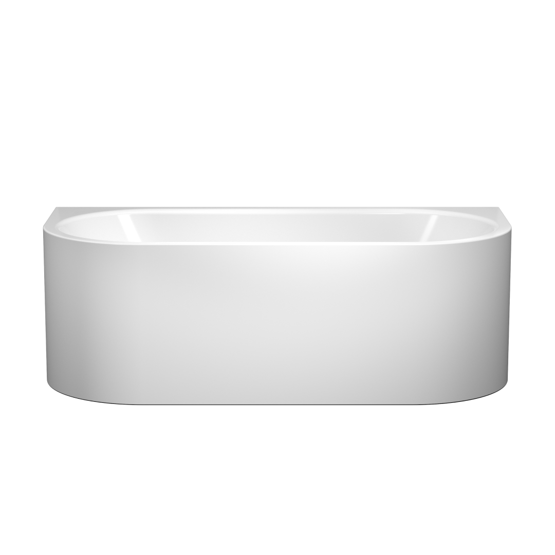 Kaldewei Meisterstuck 1700 Centro Duo 2 Back to Wall Bath Includes Overflow - Alpine White - 01-1131-06