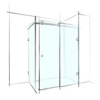 Wet Design Custom Frameless Sliding Square Corner Set-In