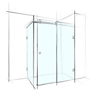 Wet Design Custom Frameless Sliding Square Corner Set-In