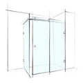 Wet Design Custom Frameless Sliding Square Corner Set-In