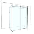 Wet Design Custom Frameless Sliding U-Shape Set-In