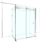 Wet Design Custom Frameless Sliding U-Shape Set-In