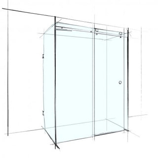 Wet Design Custom Frameless Sliding U-Shape Set-In