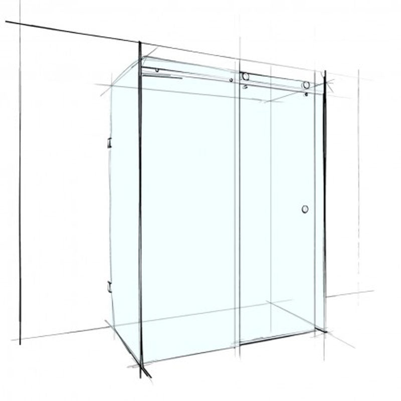 Wet Design Custom Frameless Sliding U-Shape Set-In