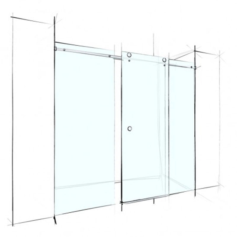Wet Design Custom Frameless Sliding Wall-To-Wall