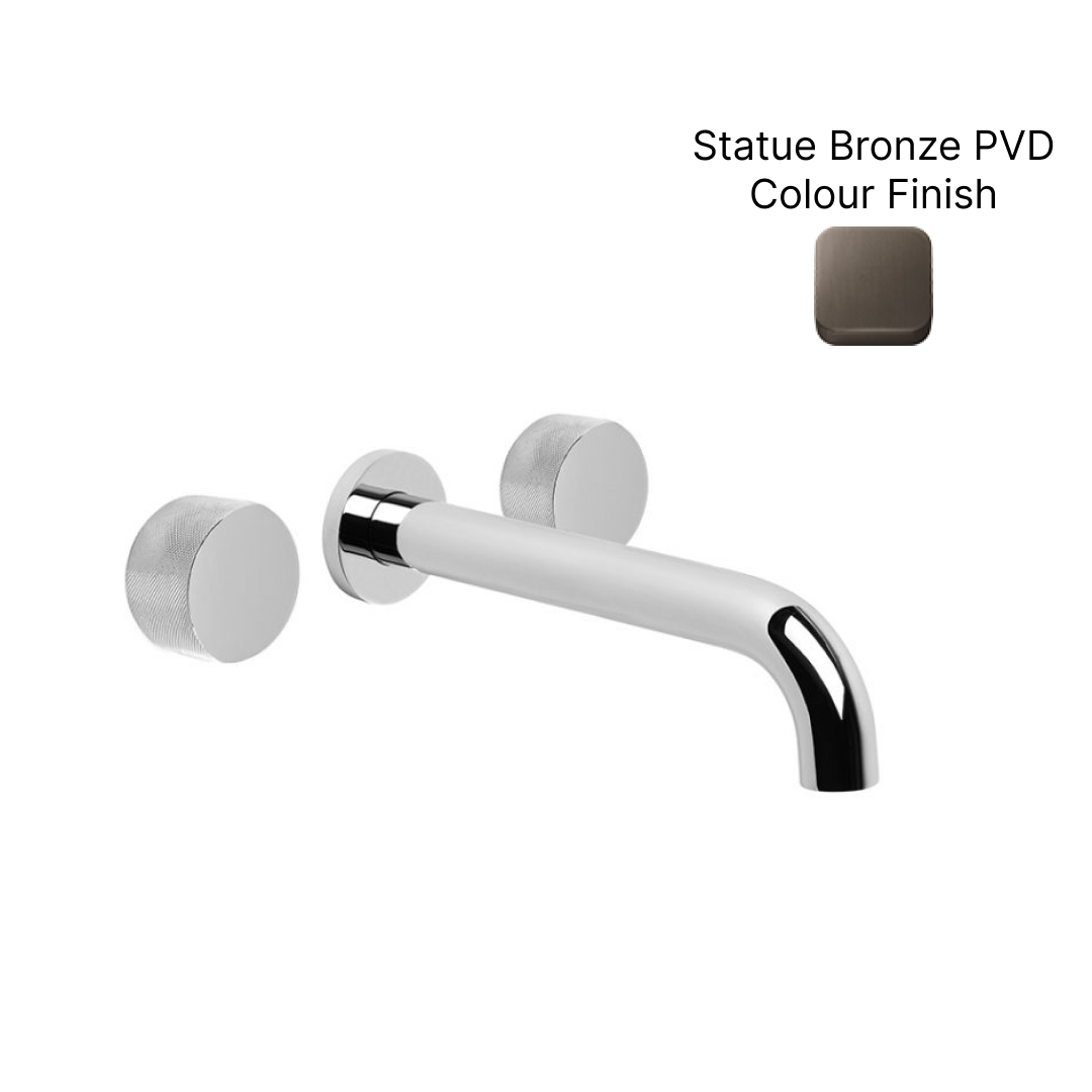 Brodware Halo X Wall Set with Knurled Handles - Statue Bronze PVD 1.9506.00.7.61