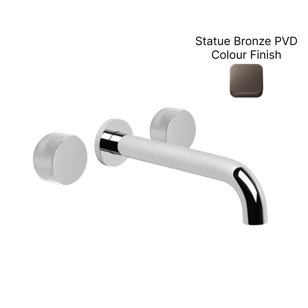 Brodware Halo X Wall Set with Knurled Handles with Flow Control - Statue Bronze PVD 1.9506.50.7.61