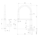 Phoenix Vezz Flexible Hose Sink Mixer 220mm Squareline - Brushed Nickel