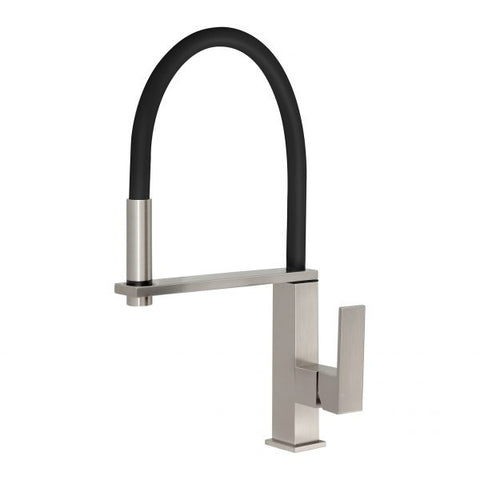 Phoenix Vezz Flexible Hose Sink Mixer 220mm Squareline - Brushed Nickel