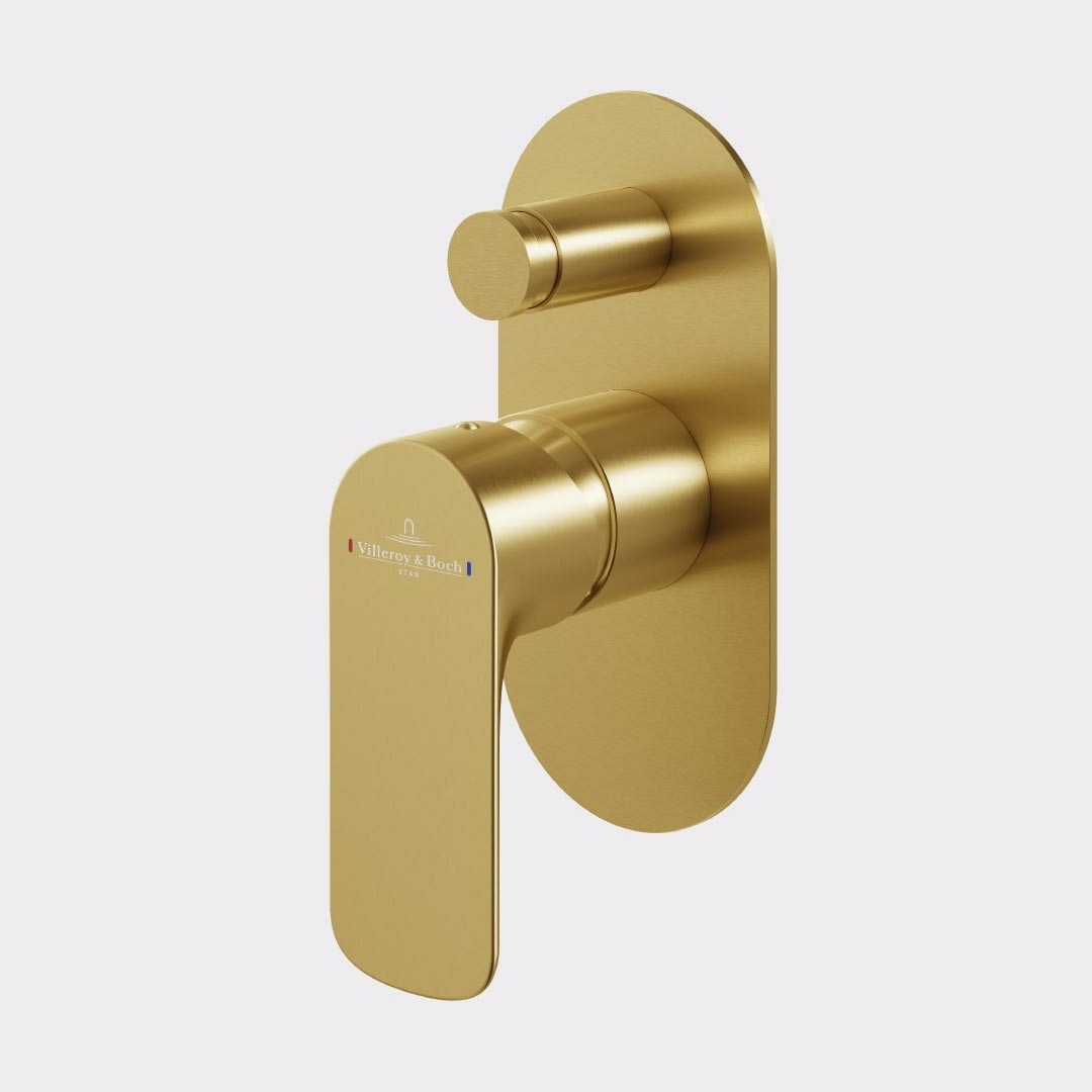 Villeroy & Boch O.Novo Diverter Mixer (Trim Kit Only) - Brushed Gold 1041685B